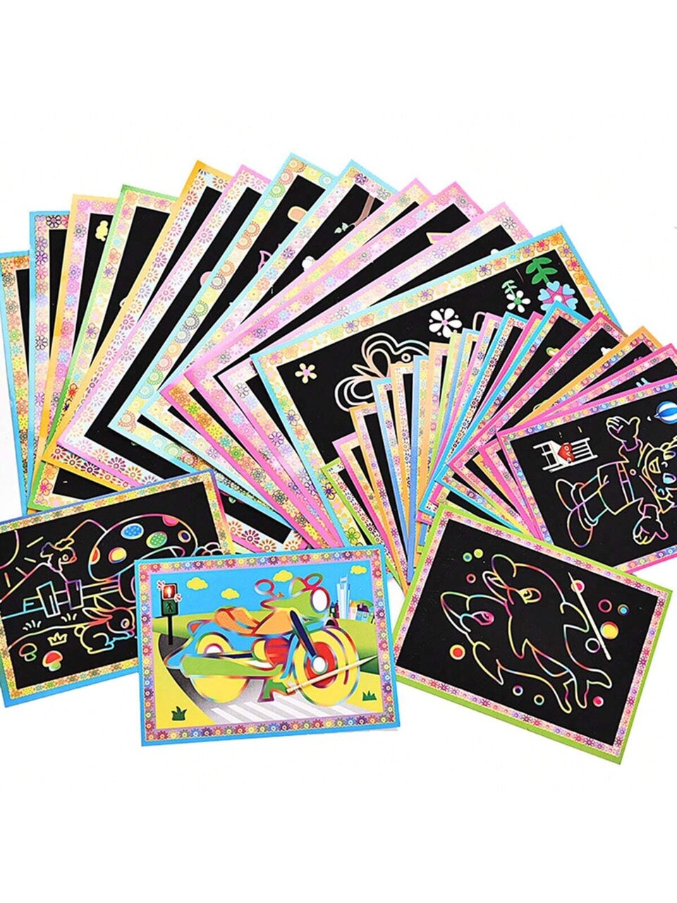 10Pcs/Lot Children Magic Scratch Painting Toys Kids Art Doodle Pad Painting  Cards More than 30+ Style Ship Random Children Early Educational Learning  Drawing Toys